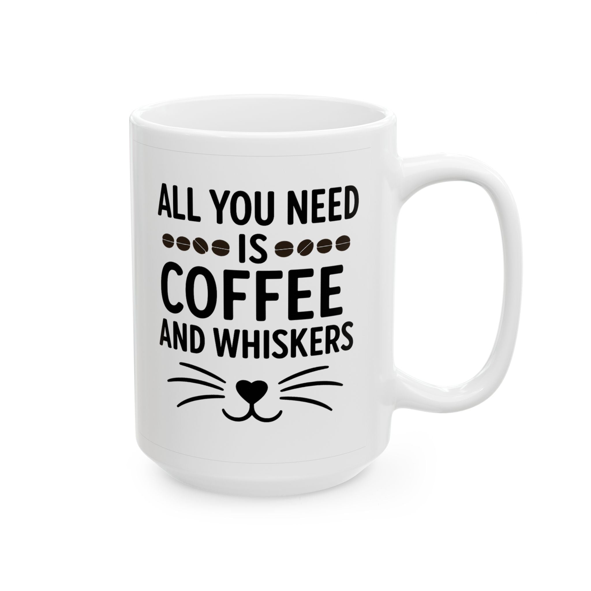 Coffee and Whiskers, Cat Lover Coffee Mug, Cozy Cat Mom Cup, Cute Gift for Pet Owners, Cat & Coffee Mug