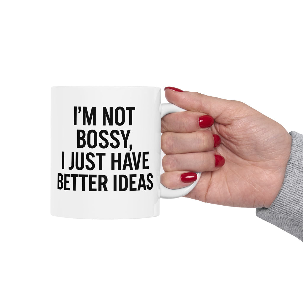 Not Bossy Ceramic Mug, Inspirational Coffee Cup, Gift for Writers, Motivational Drinkware, Idea Notebook Companion