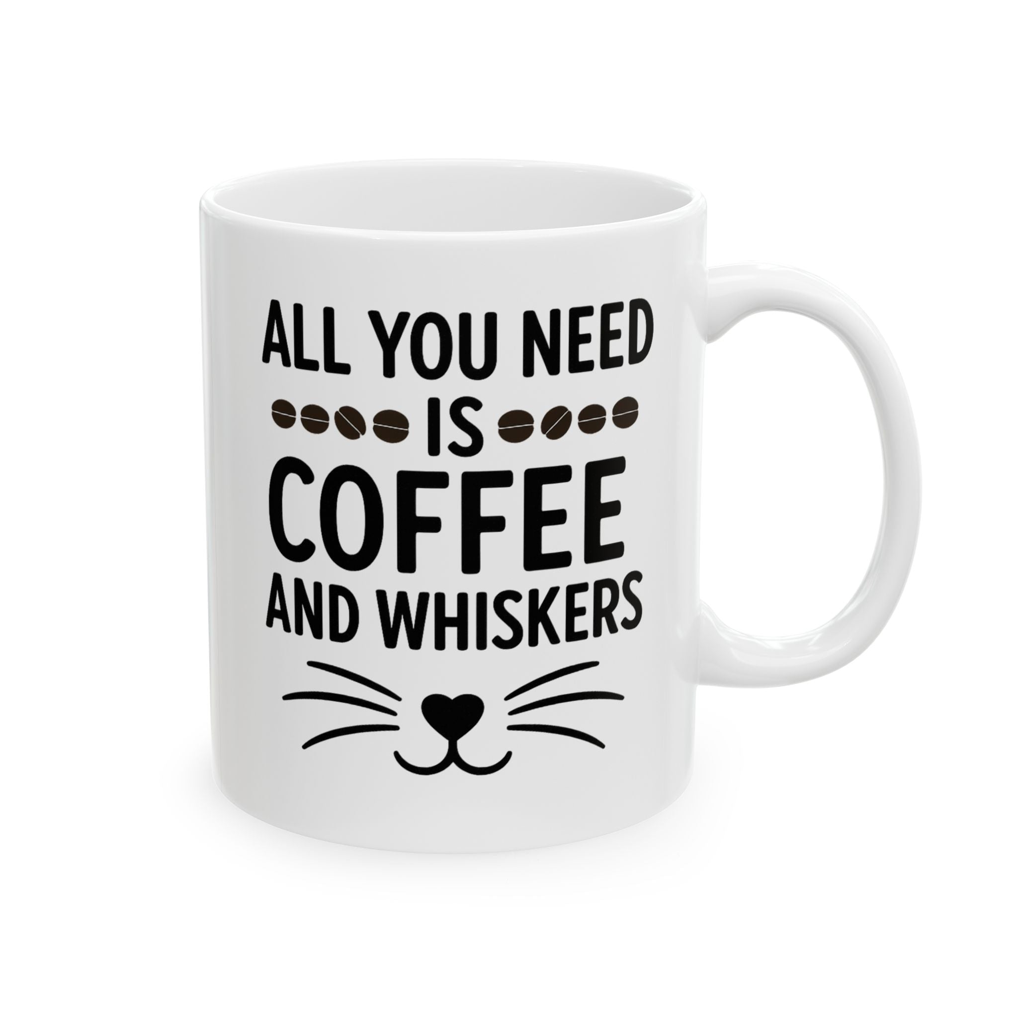 Coffee and Whiskers, Cat Lover Coffee Mug, Cozy Cat Mom Cup, Cute Gift for Pet Owners, Cat & Coffee Mug