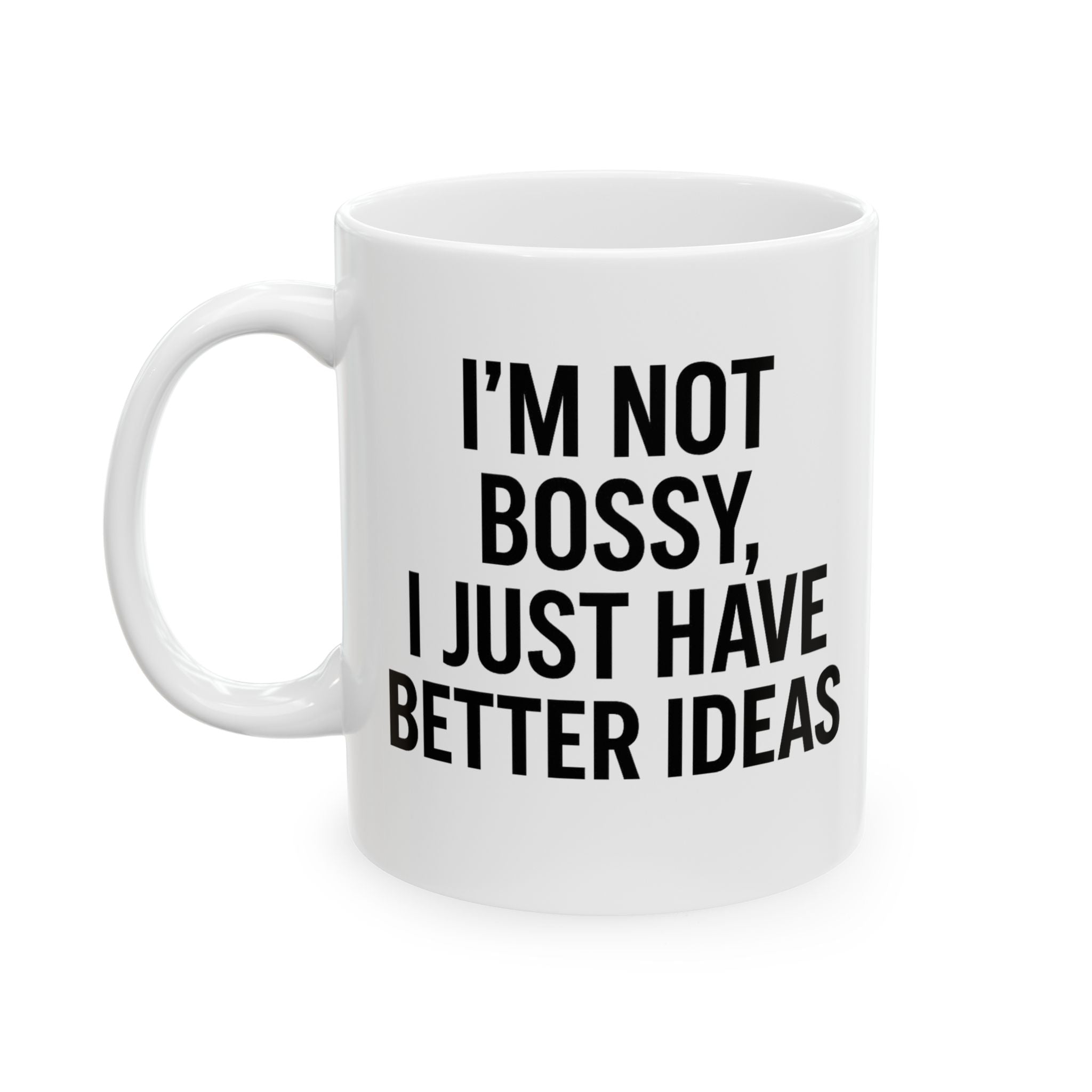 Not Bossy Ceramic Mug, Inspirational Coffee Cup, Gift for Writers, Motivational Drinkware, Idea Notebook Companion