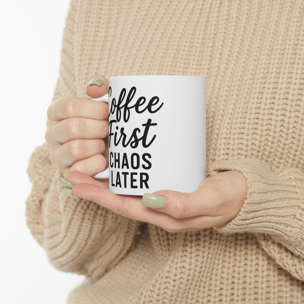 Coffee First Ceramic Mug - Perfect for Coffee Lovers, Gift for Birthdays, Christmas, Housewarming, Everyday Use